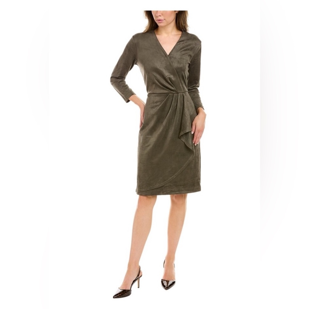 J McLaughlin Olive Long Sleeve Wrap Dress